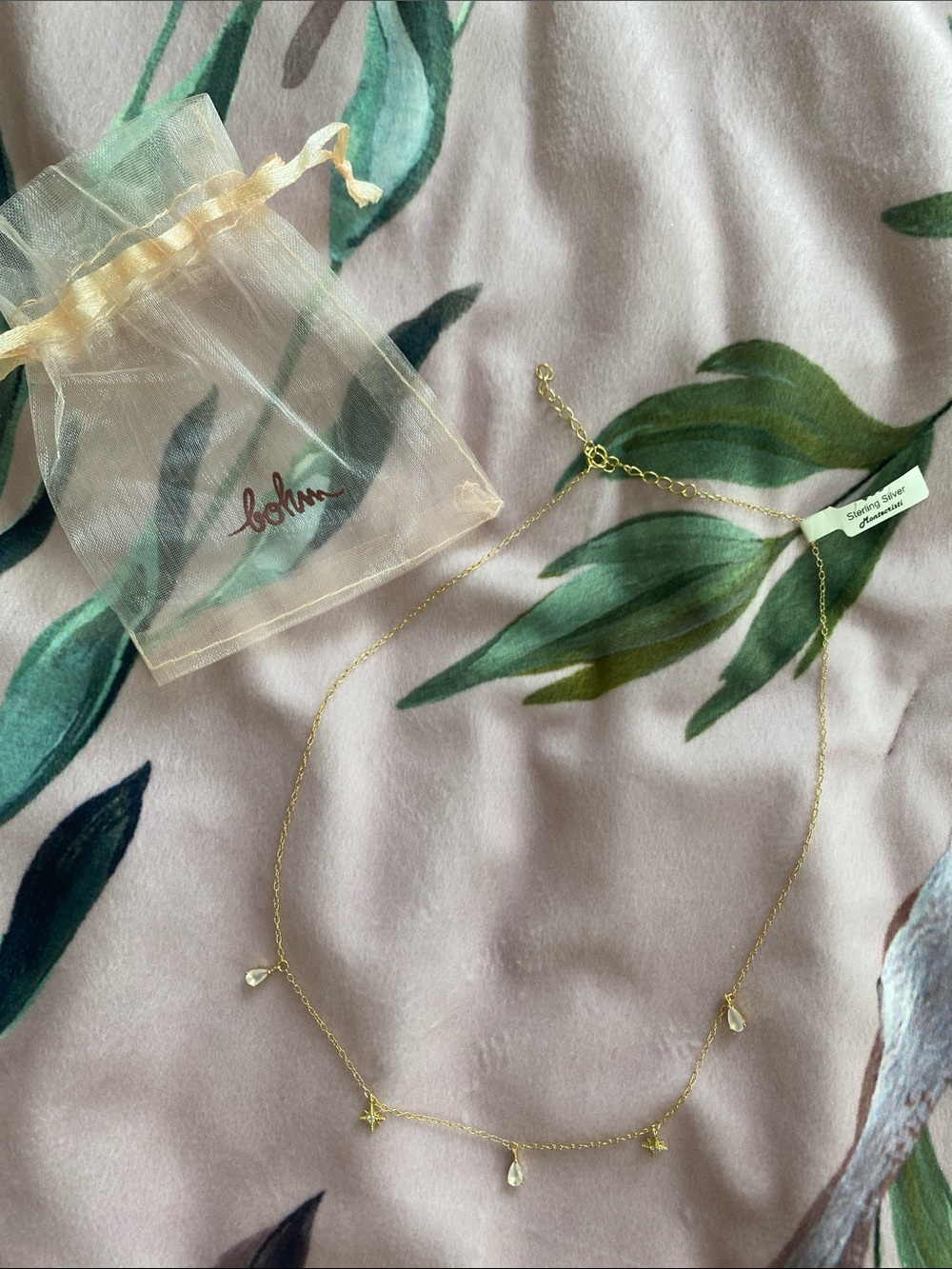 Delicate Gold Star & Teardrop Necklace by Montecristi